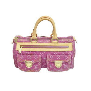 Louis Vuitton Handbag Denim Neo Speedy Purple Brown